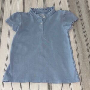 Little English Pale Blue Ruffle Neck Polo
